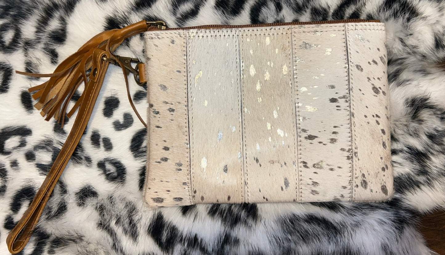 Cowhide with leather back wristlets