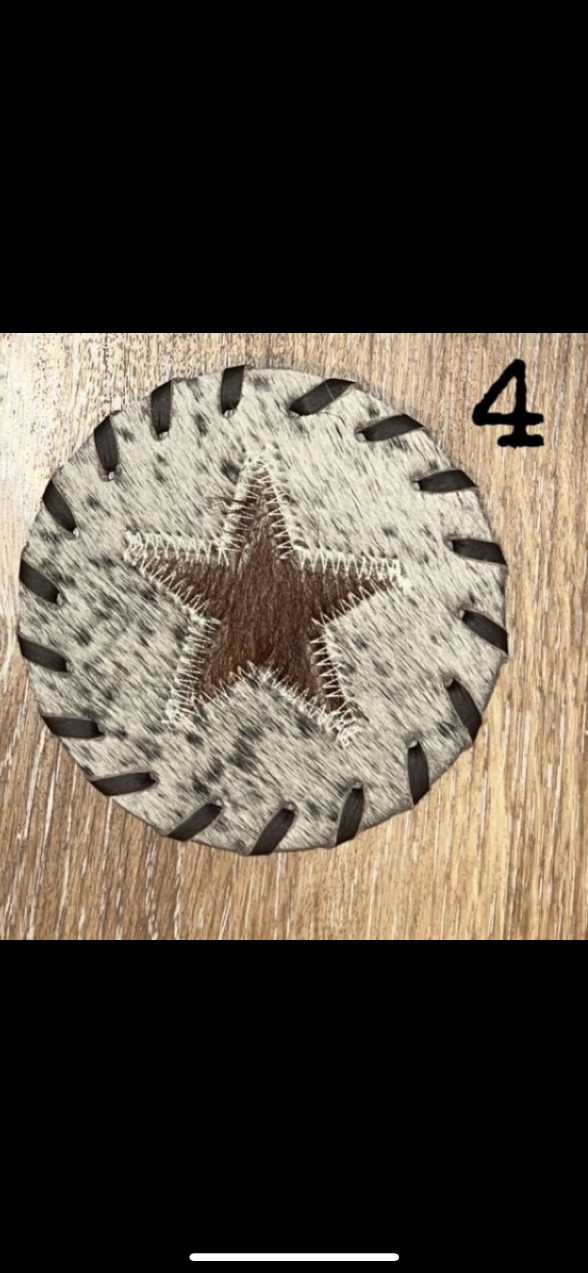 Cowhide star coasters