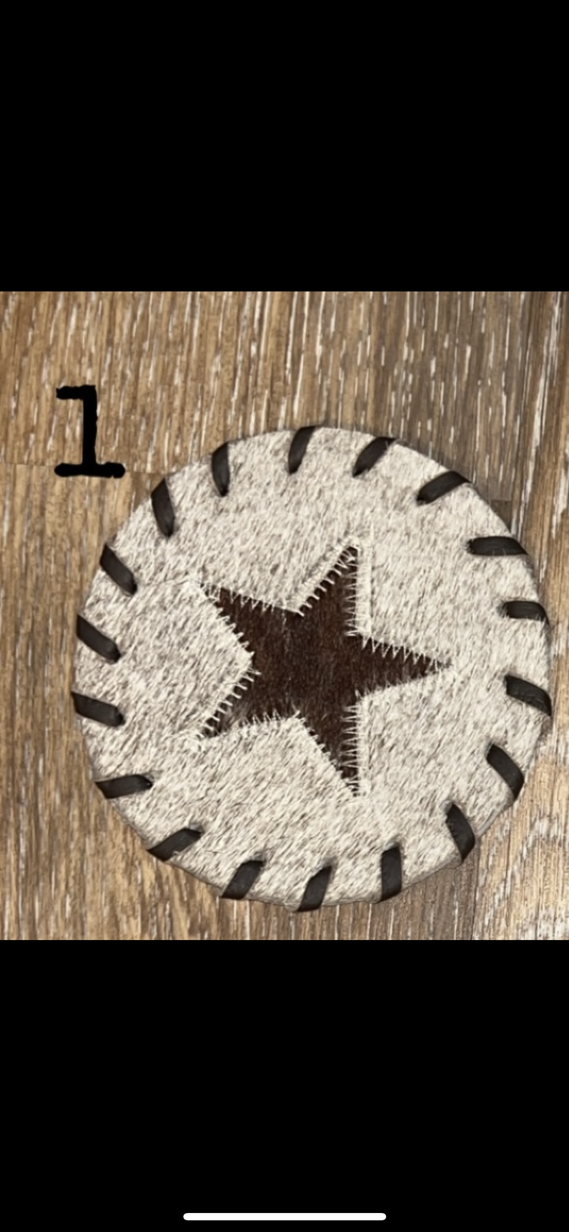 Cowhide star coasters