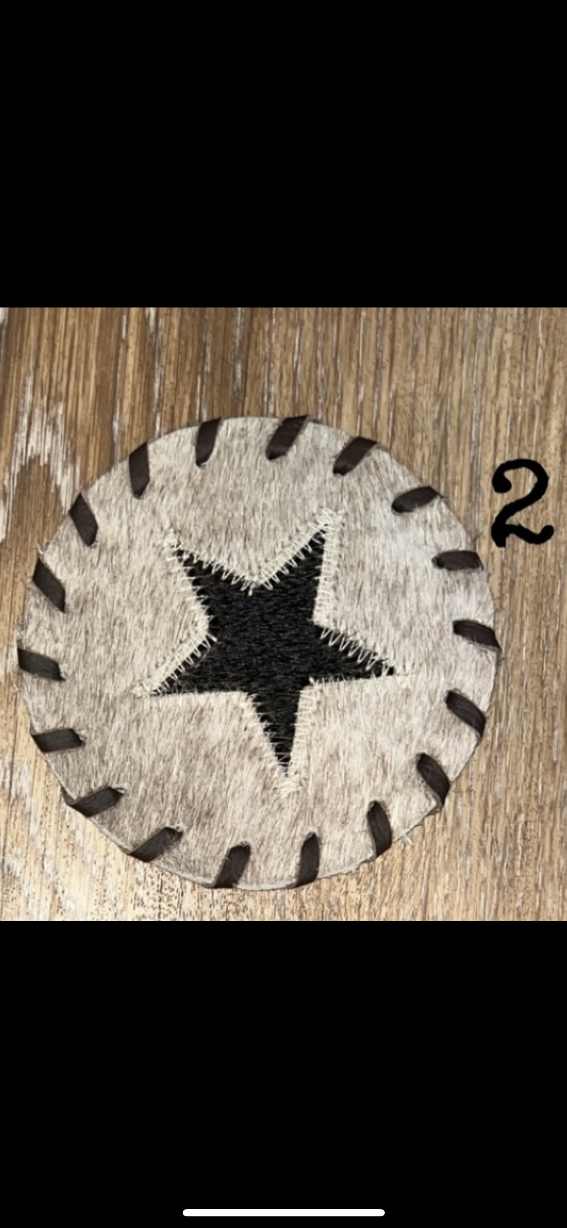 Cowhide star coasters