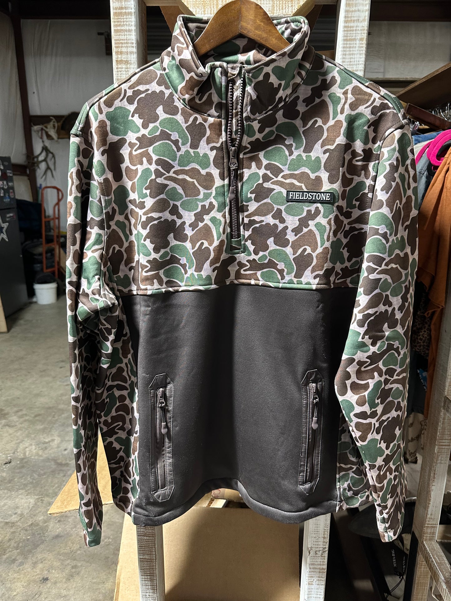 Overland Quarter Zip Fleece- Camo & Brown