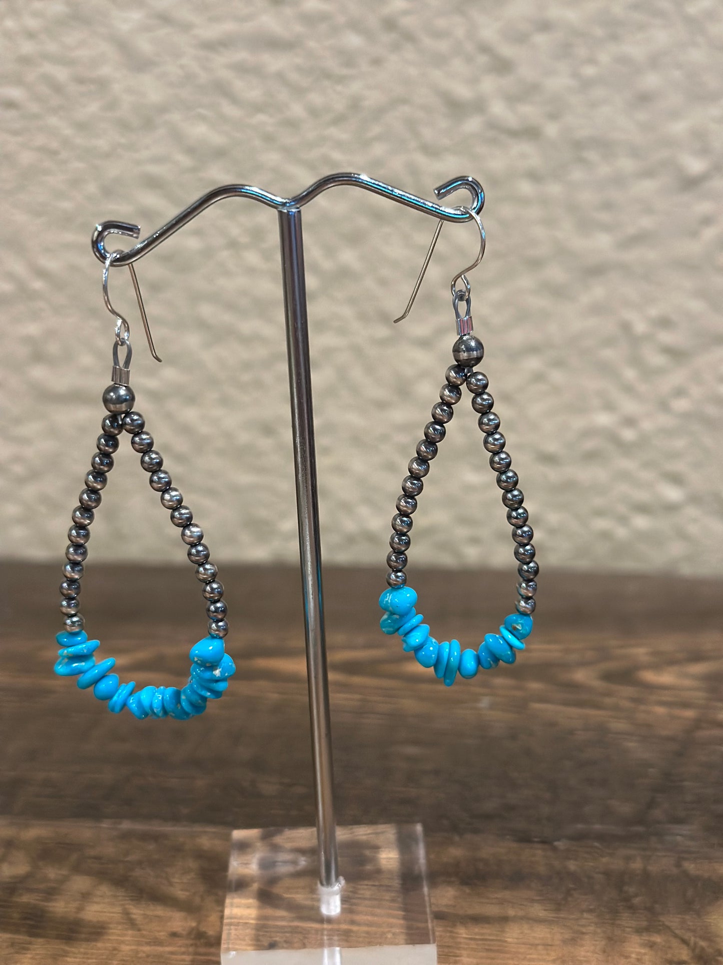 Kingman Turquoise- Sterling Silver Pearl 3MM