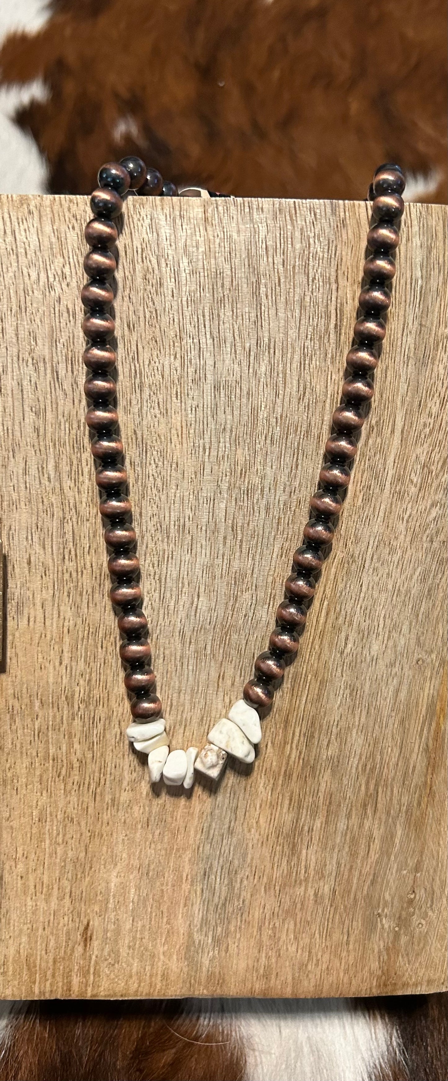 Copper & cream necklace