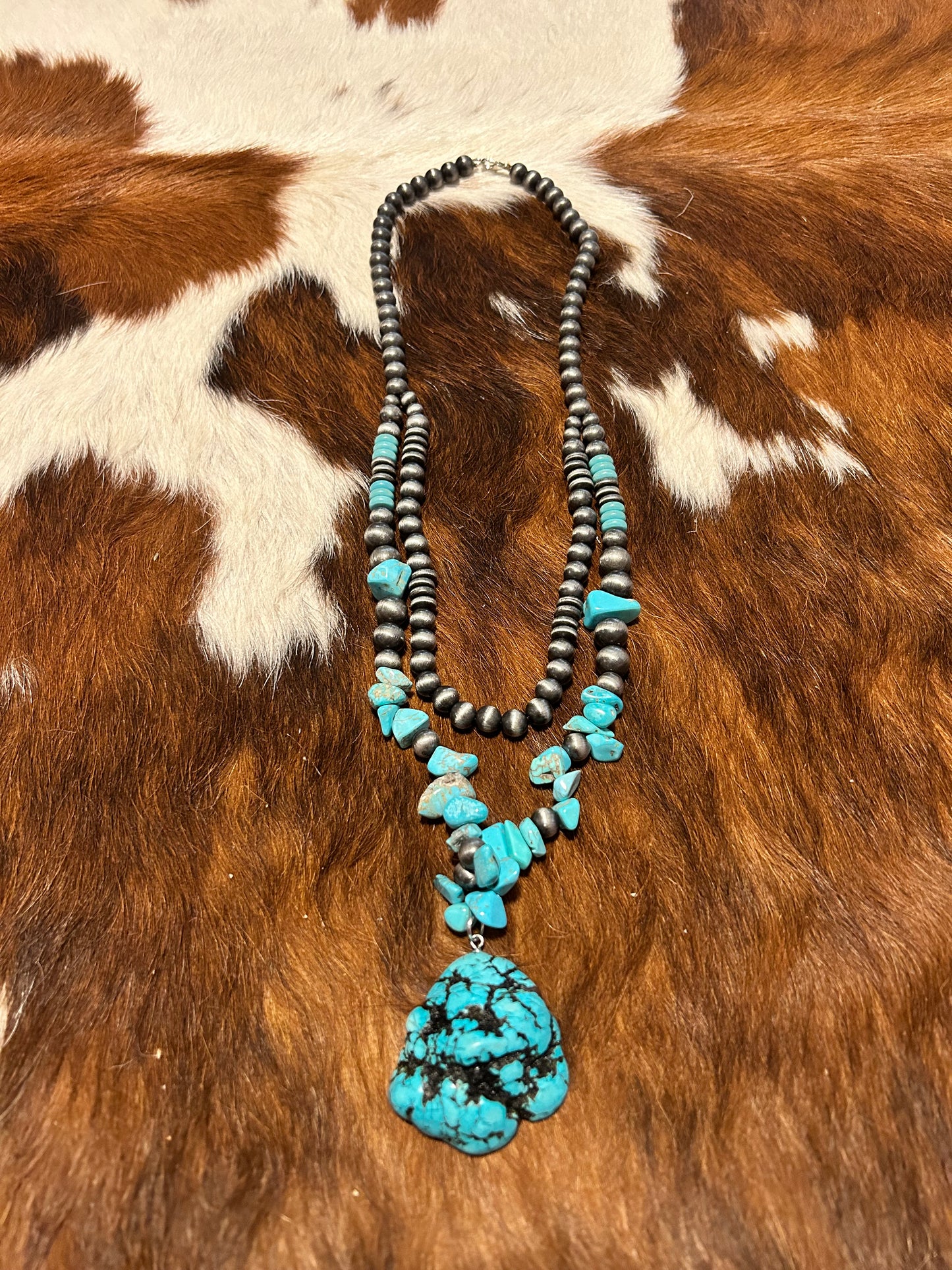Turquoise rock necklace