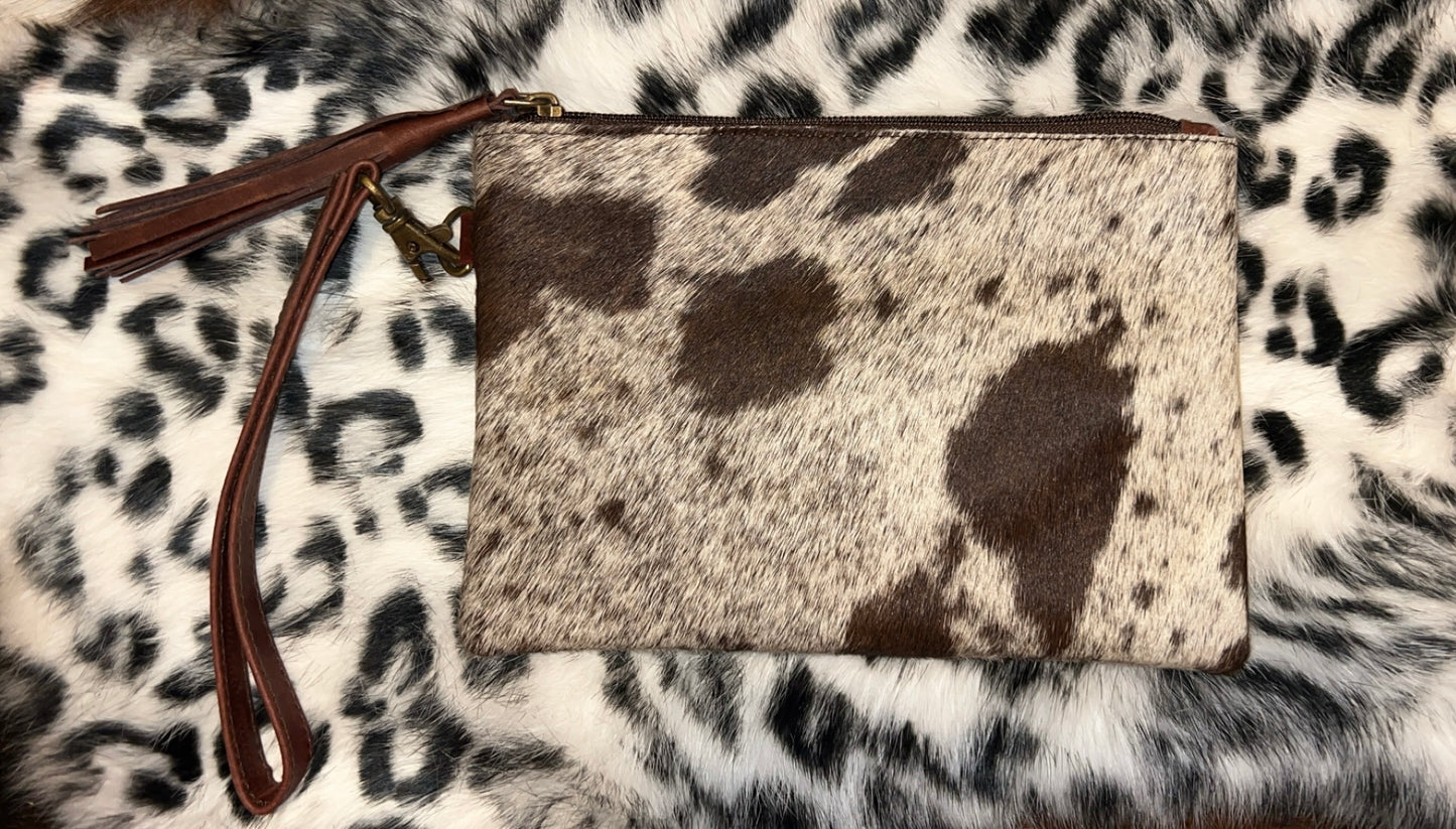 Cowhide with leather back wristlets