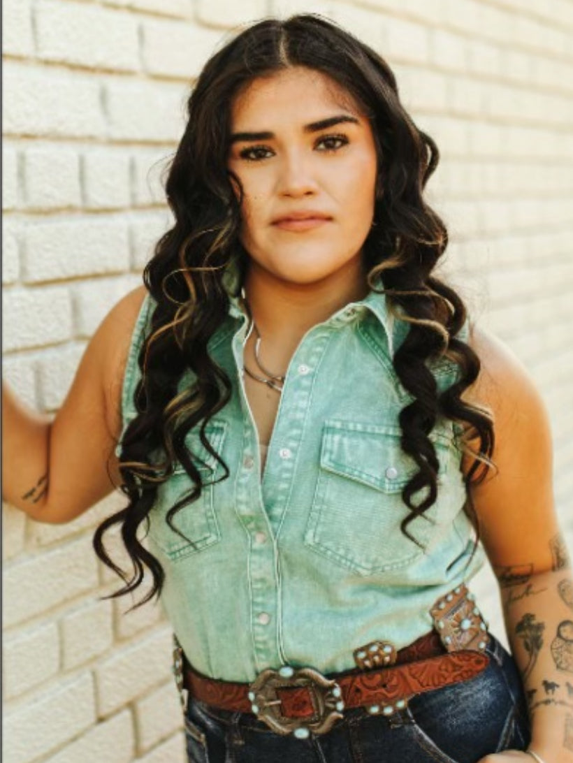 Denim Turquoise Vest