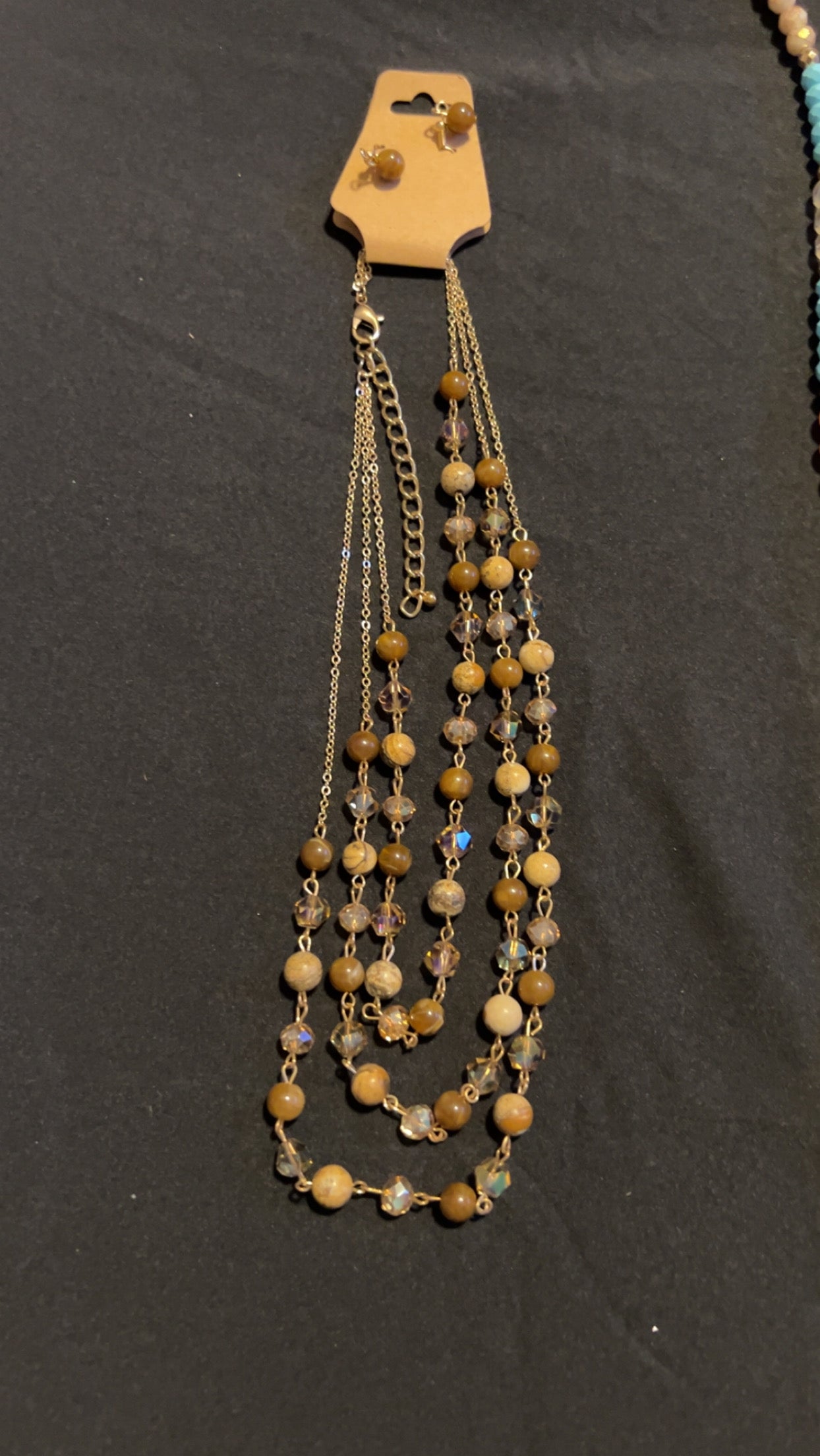 3 Layer dress up necklace & earrings