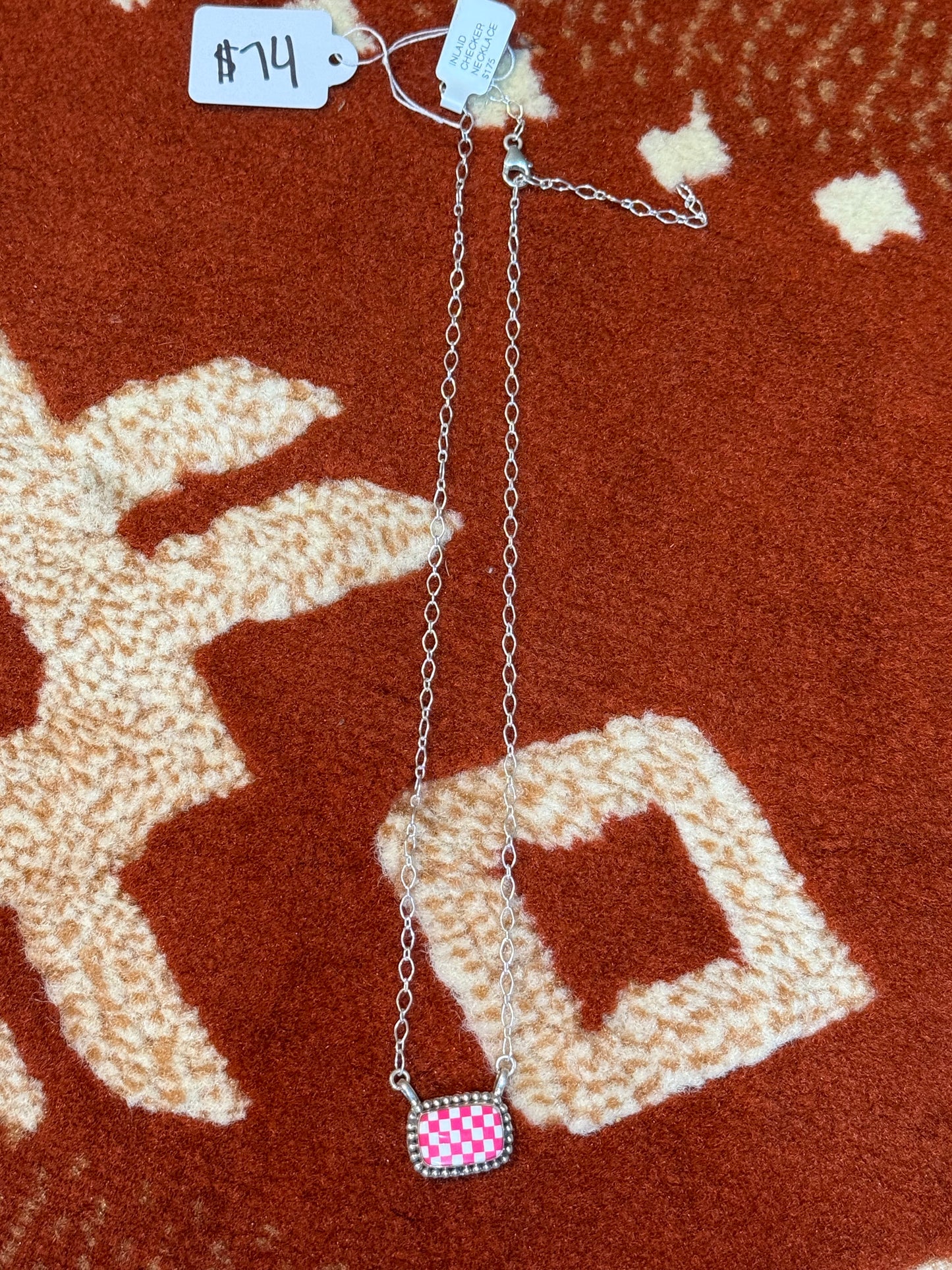 Inlaid Checker Necklace