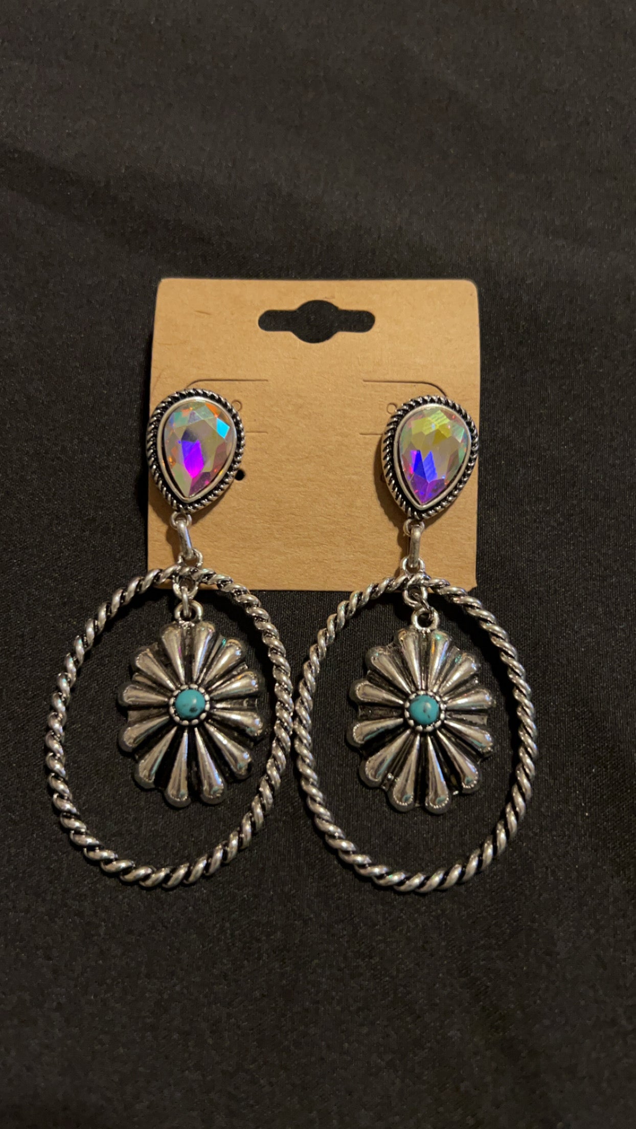 Bling rope hook earrings
