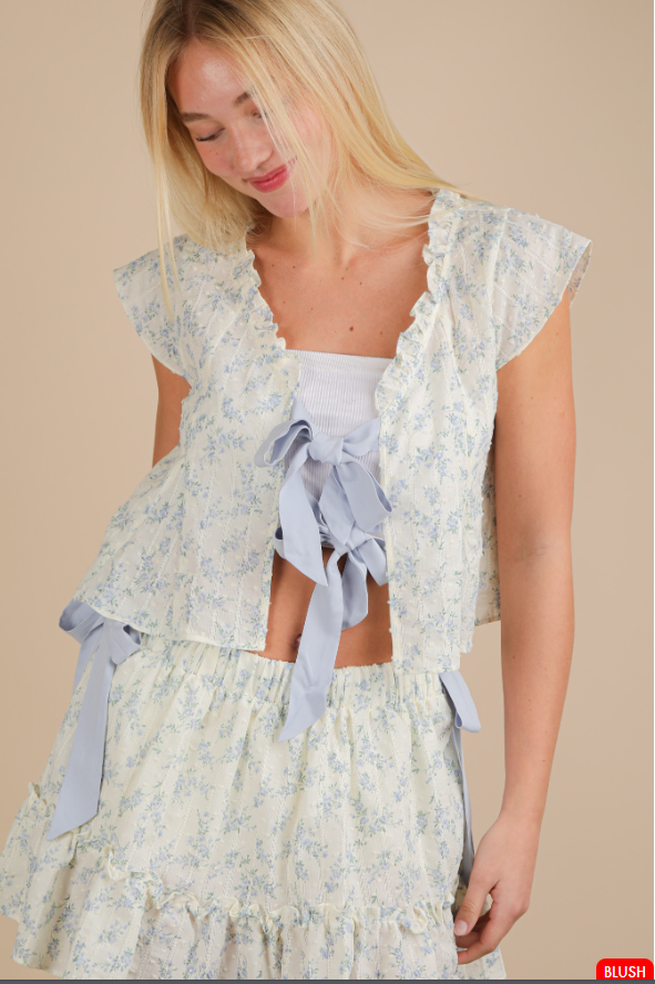 Floral Bow Blouse Top
