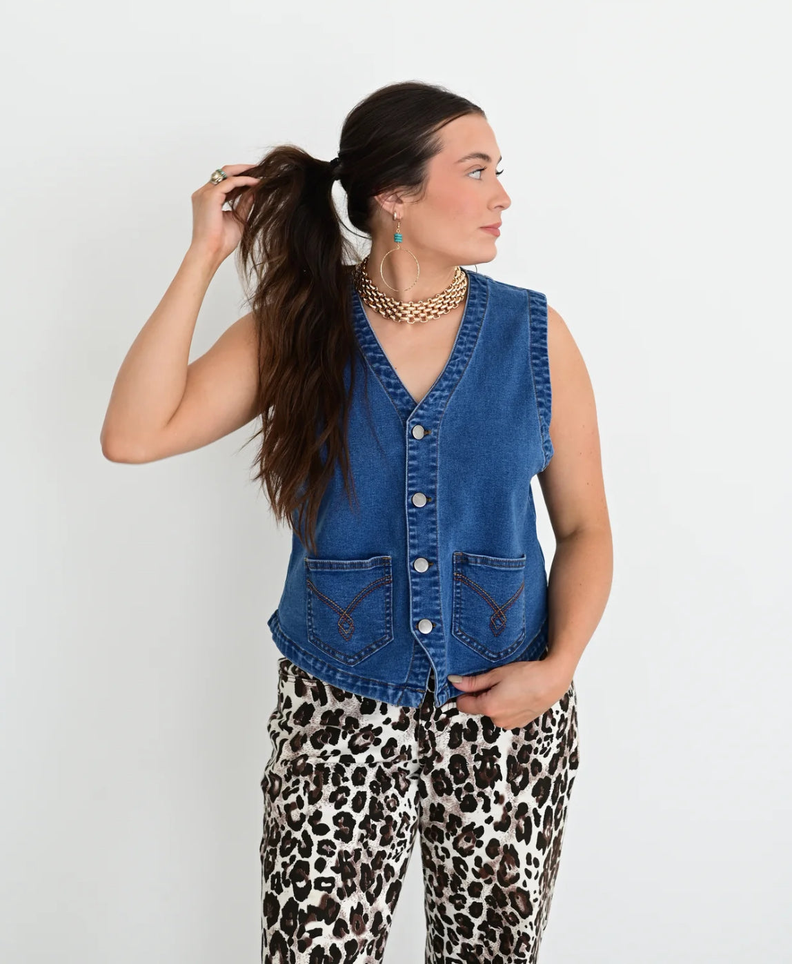 BLUE JEAN DENIM VEST
