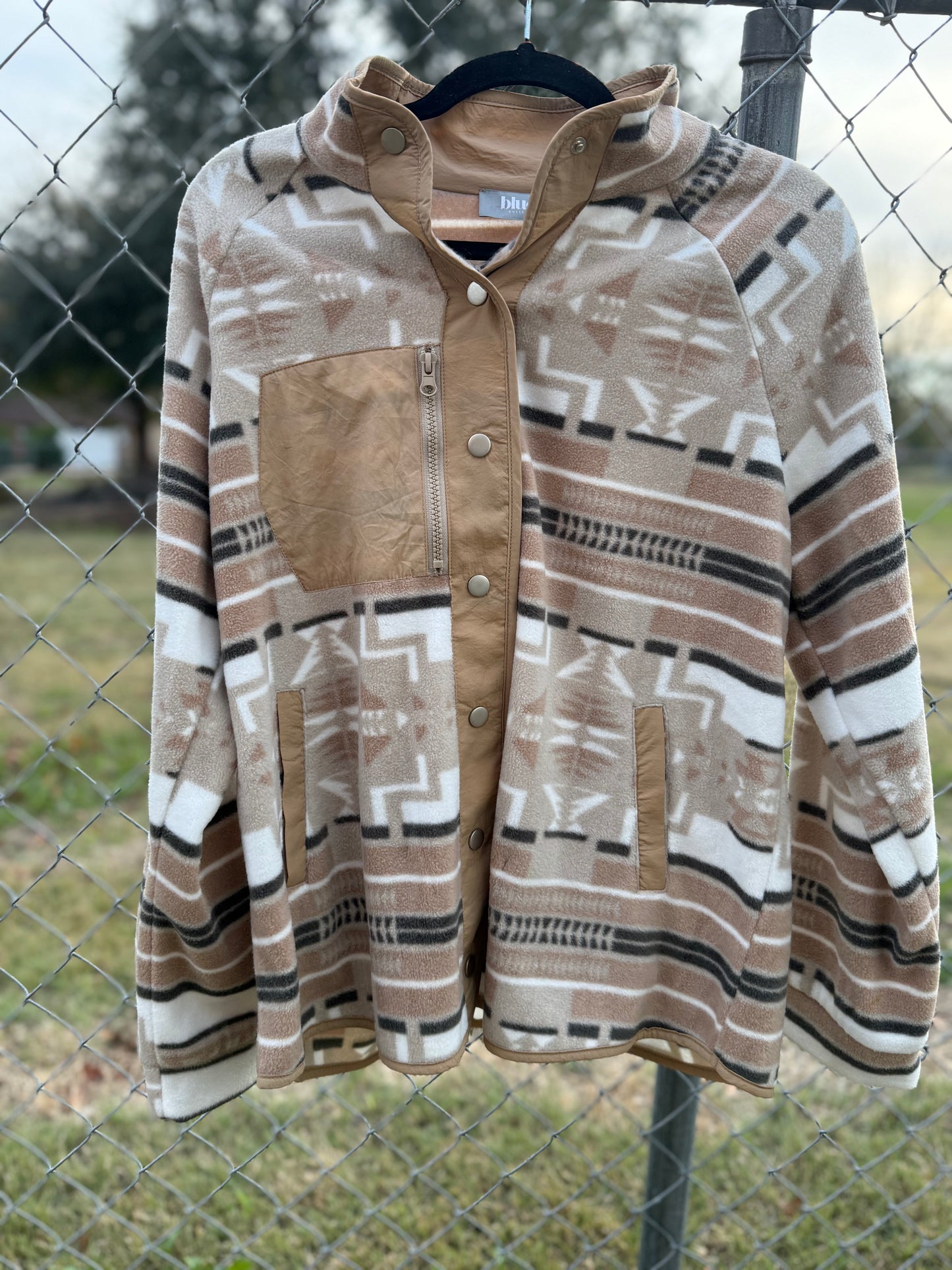 Sahara Fleece Aztec Jacket (Taupe)