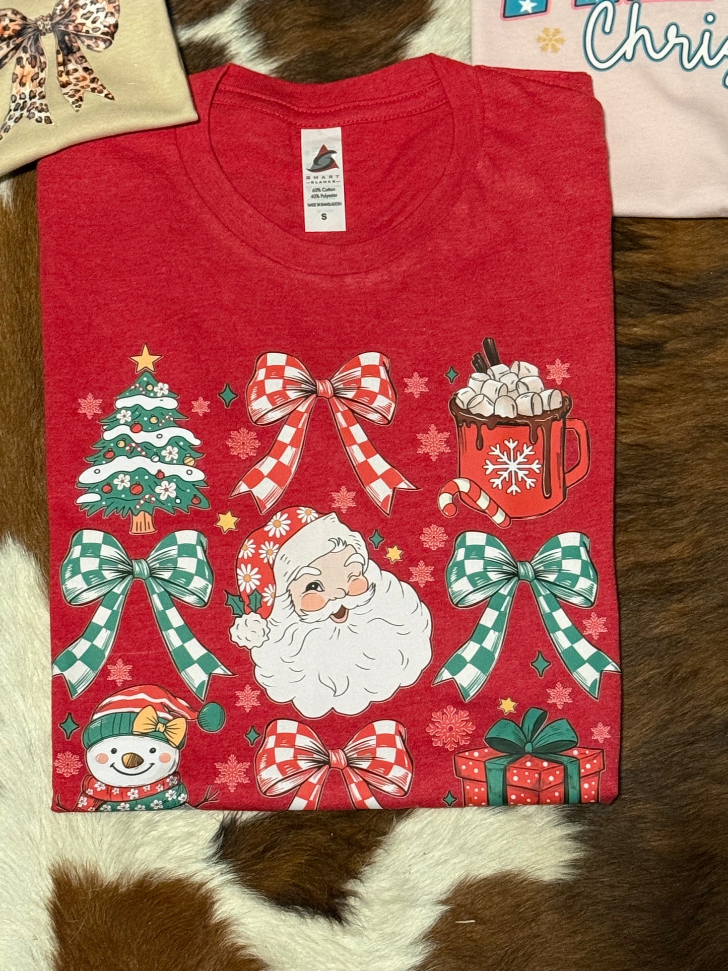 (C) Santa Bows Tee