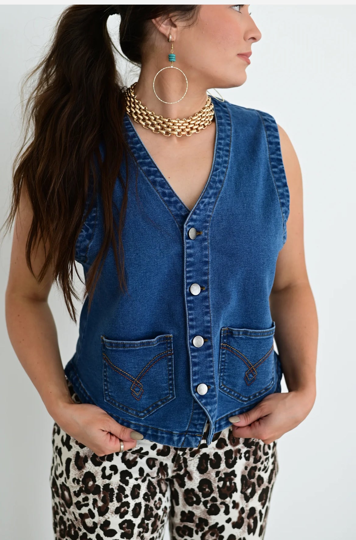 BLUE JEAN DENIM VEST