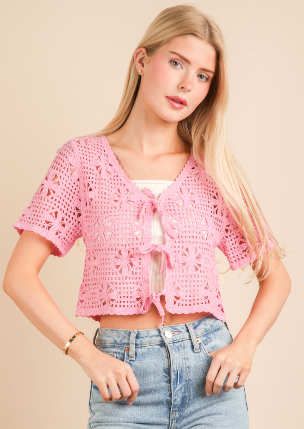 Pink Crochet tie up
