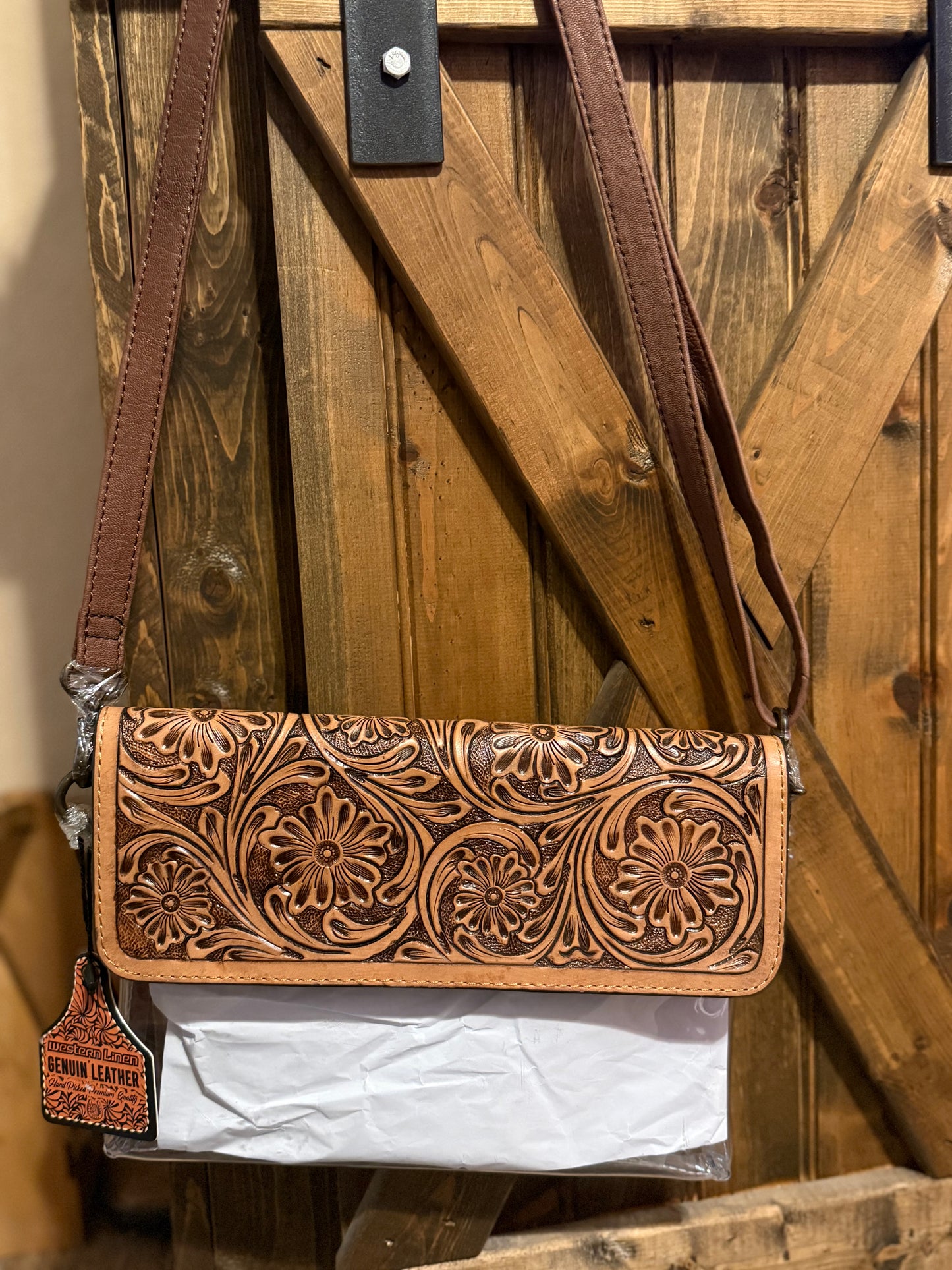 Tooled Leather Clear purse