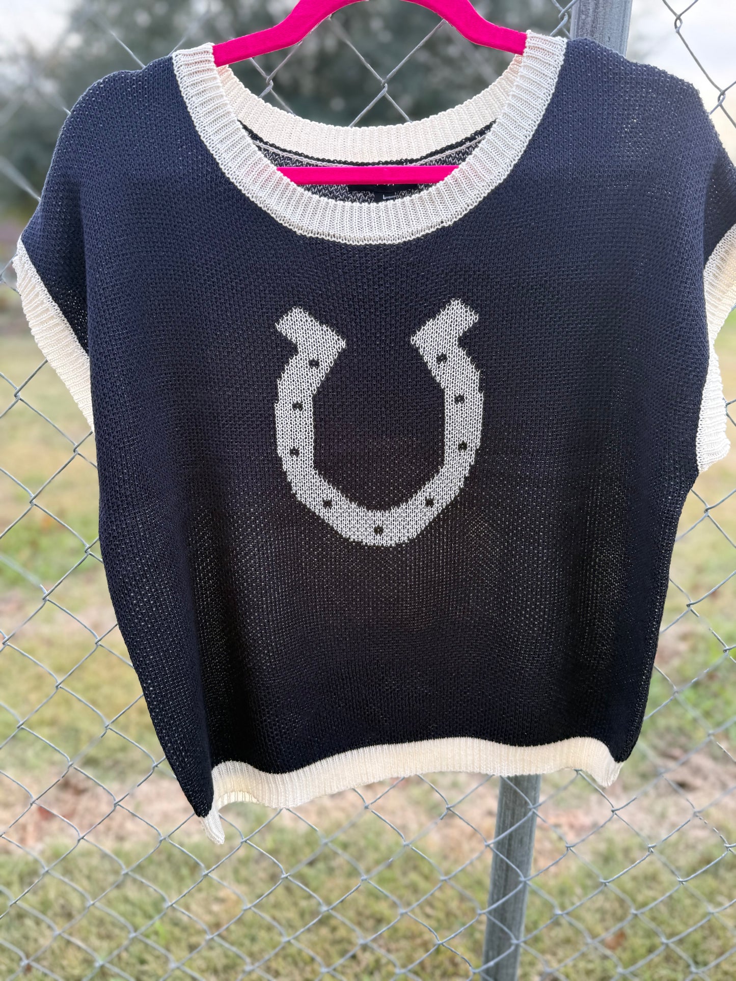 WESTERN HORSESHOE KNIT SWEATER VEST