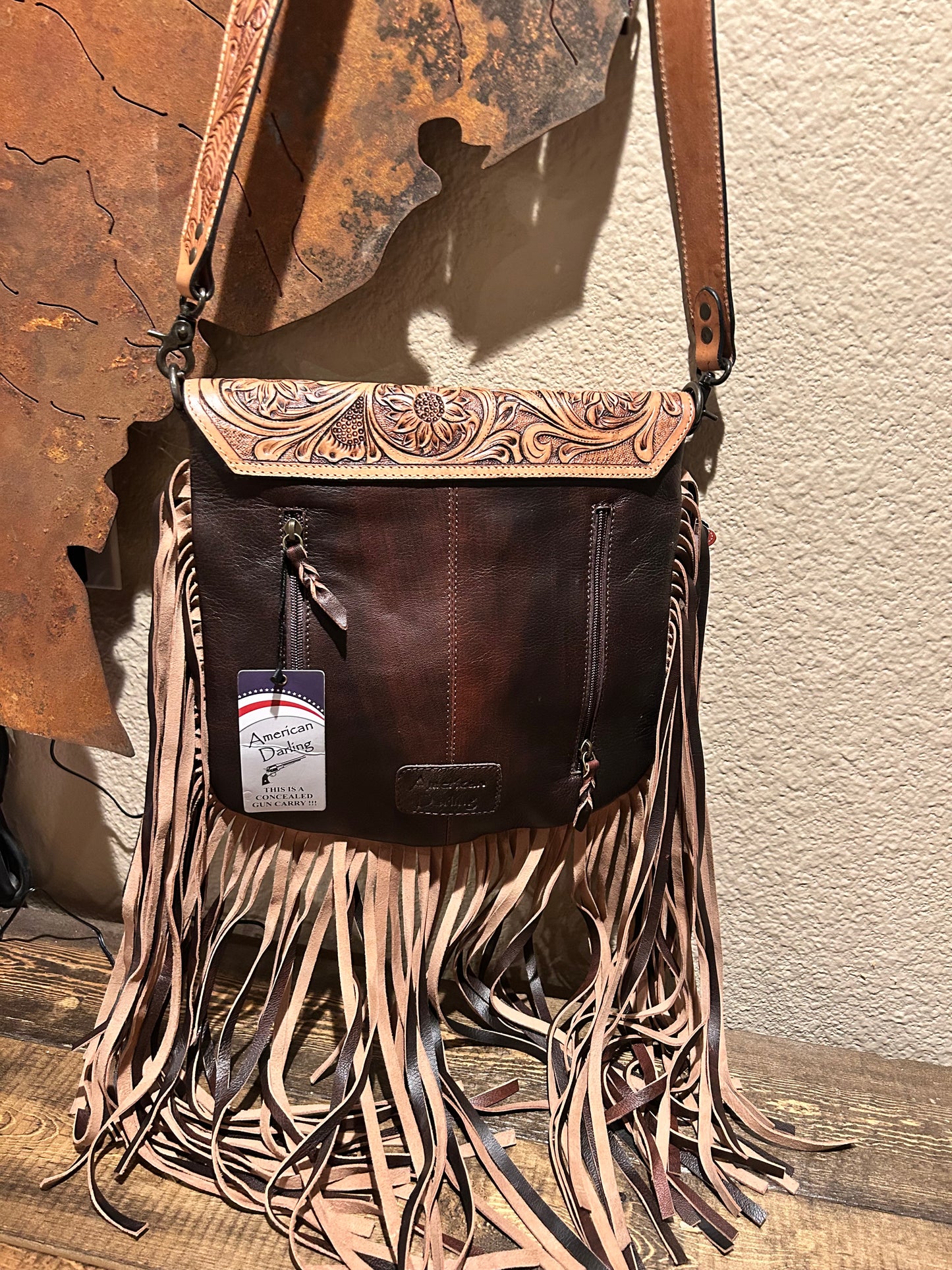 American Darling Messenger Saddle Blanket Genuine Leather Women Bag Western Handbag Purse