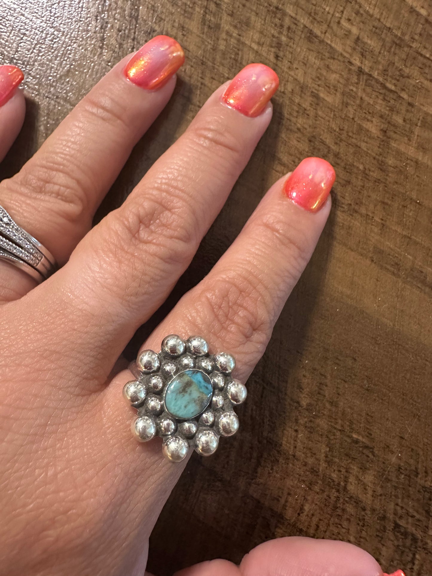 Flower Turquoise ring
