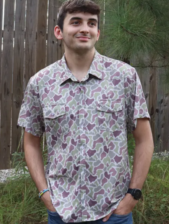 (M) Southern Limit Button Down Light Camo