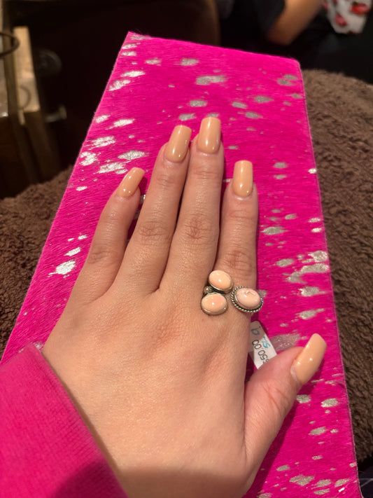 Pink conch shell ring