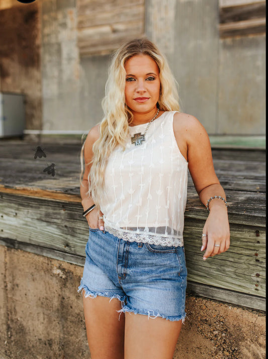 Boot saddle mesh top white