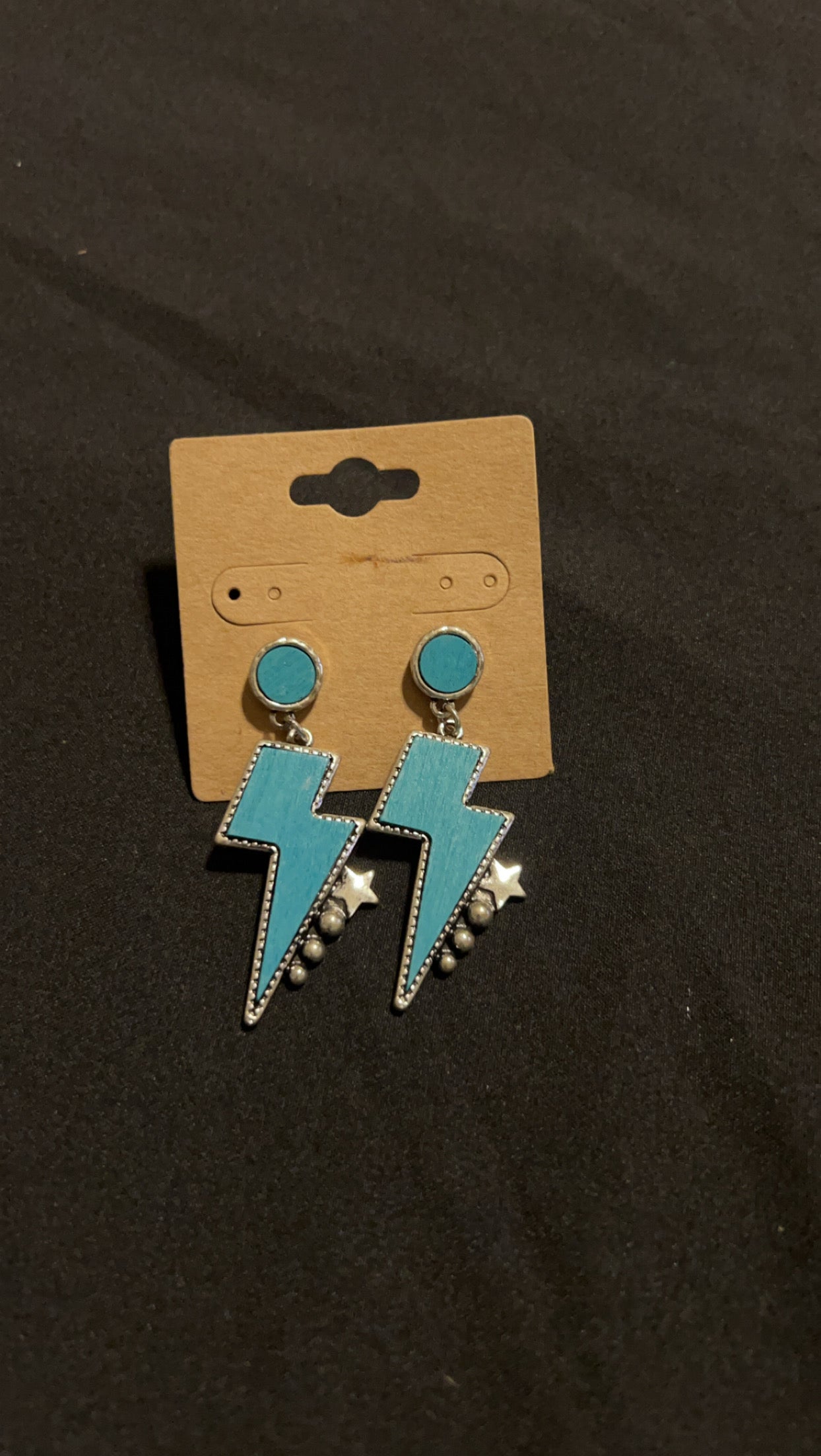 Turquoise lighting bolt earrings