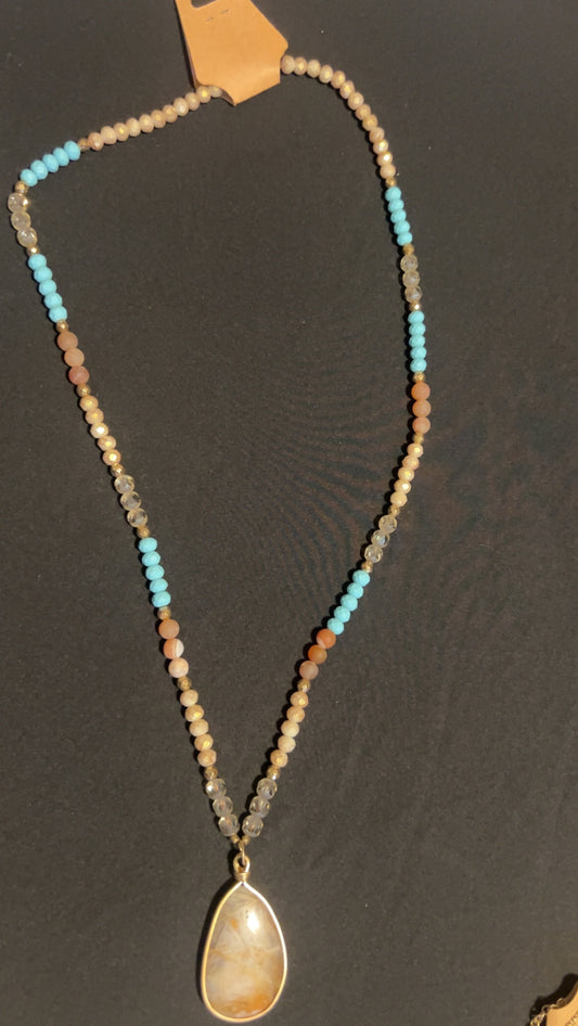 Long marble necklace