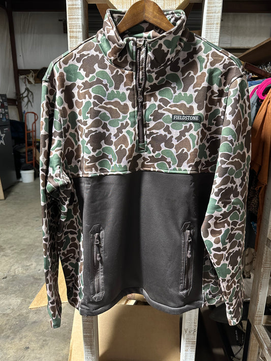Overland Quarter Zip Fleece- Camo & Brown