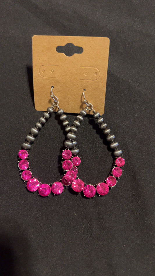 Faux Navajo Pink bling earrings