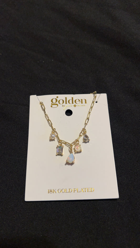 Gold charm necklace