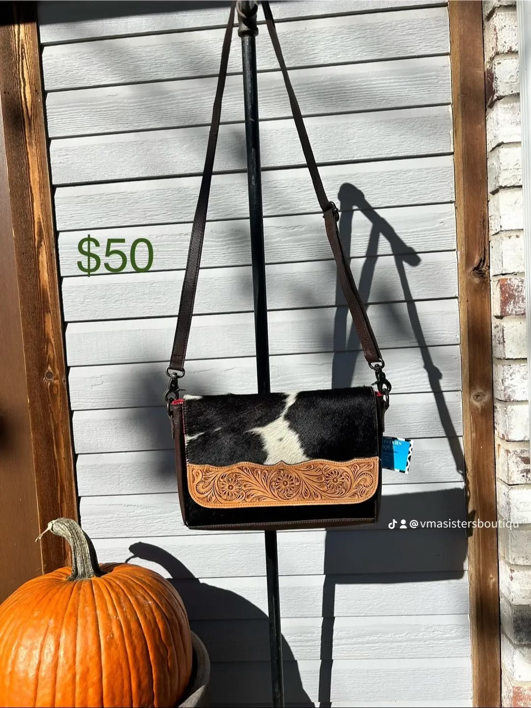 Red Flap Cowhide Purse