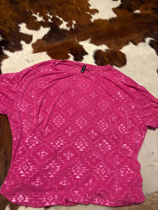 Pink oversized Aztec