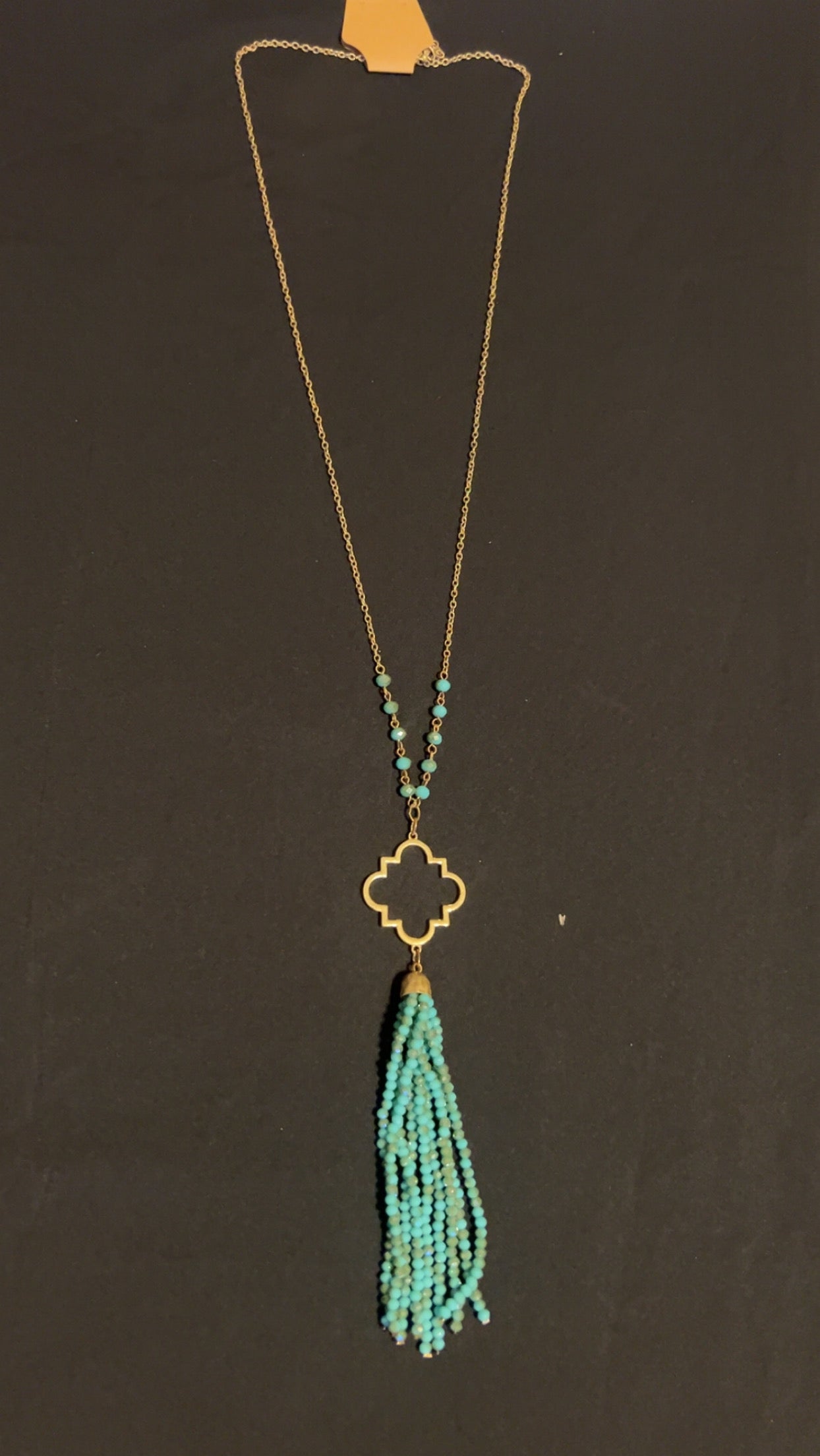 Turquoise tassel necklace