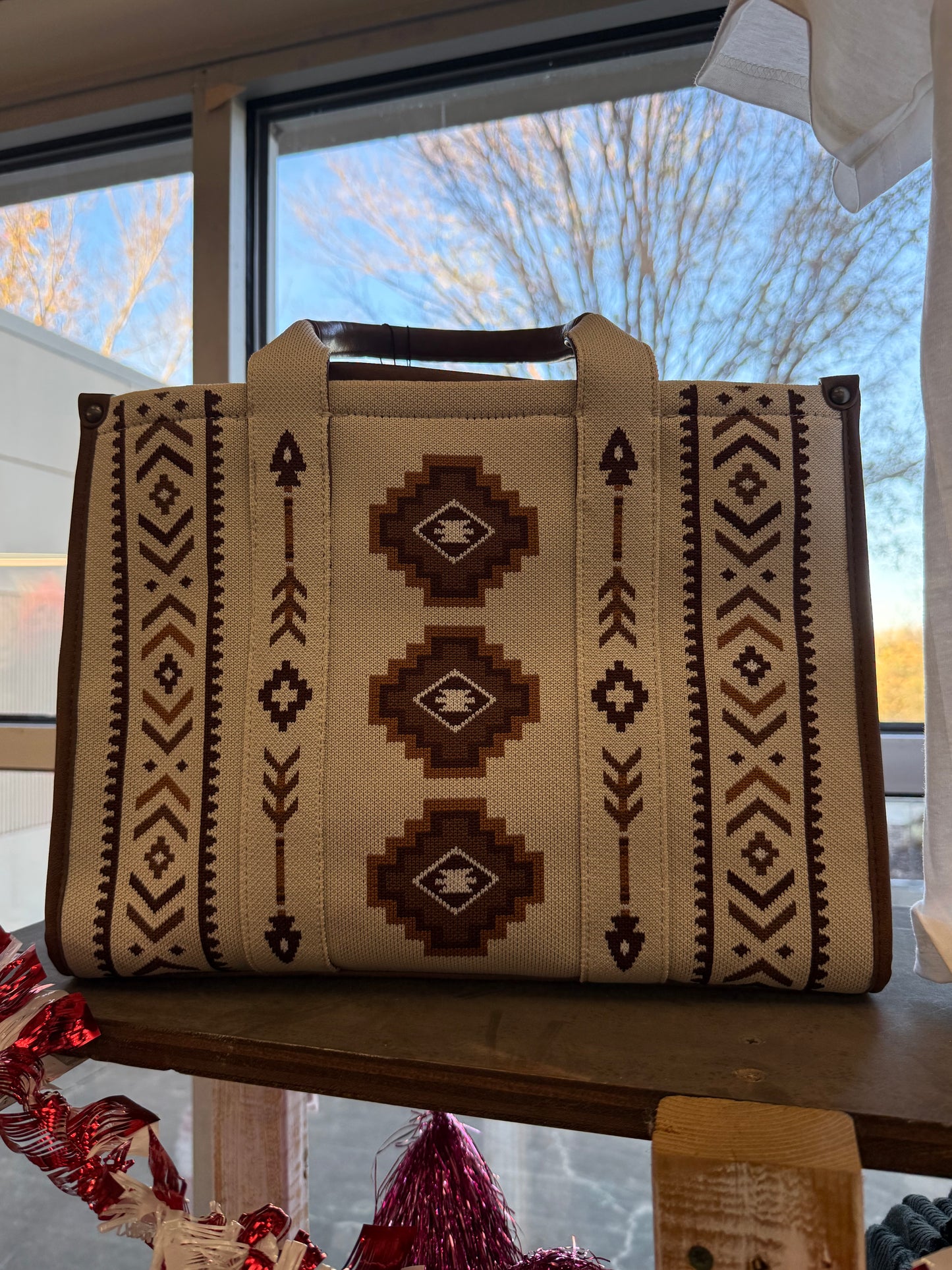Montana West Aztec Retro Arrows Dual Sided Print Large Tote/Crossbody