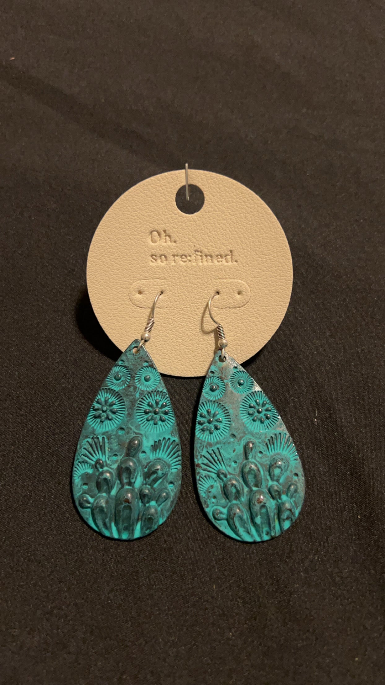 Turquoise cactus earrings