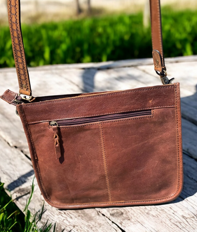 Cards Tooled Leather Crossbody