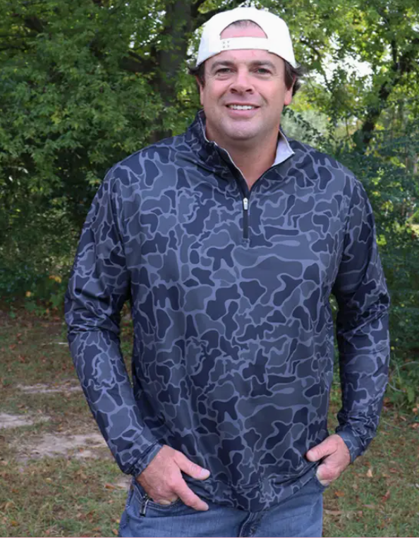 1/4 Pullover Black Camo