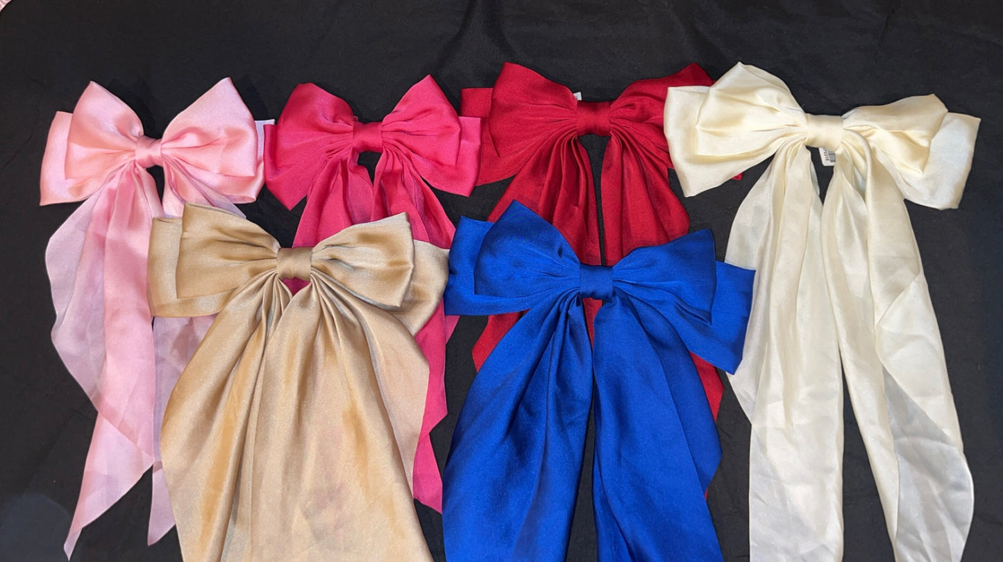 Satin Bow hair clip