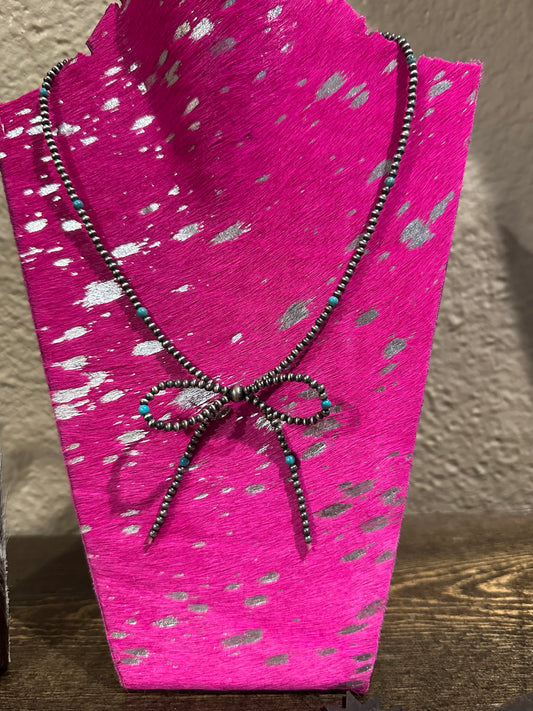 Bowtie Necklace Turquoise