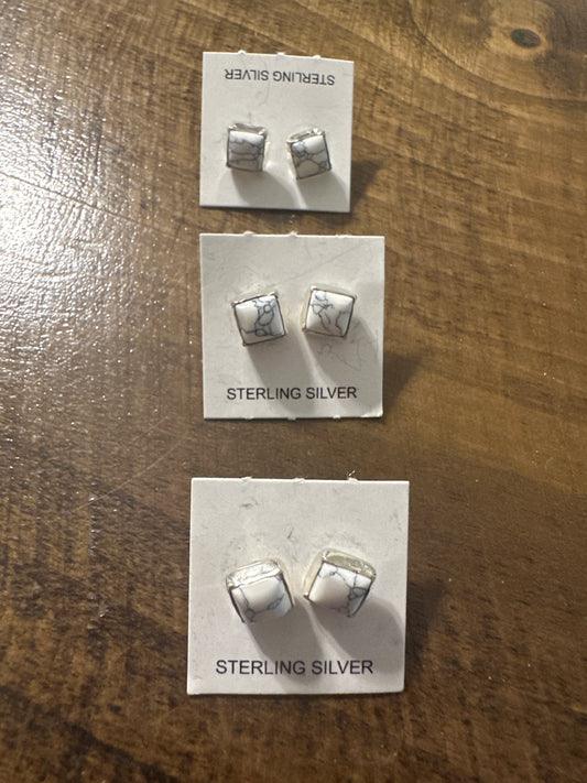 Sterling Silver- Square Studs