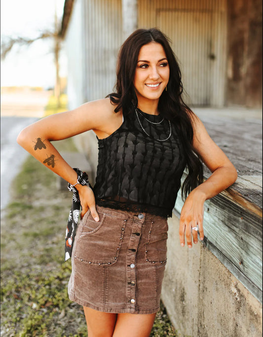 Boot saddle mesh top black