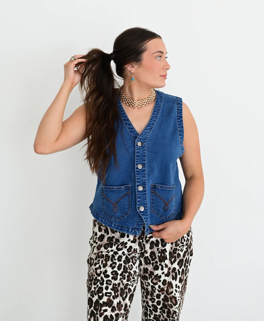 BLUE JEAN DENIM VEST