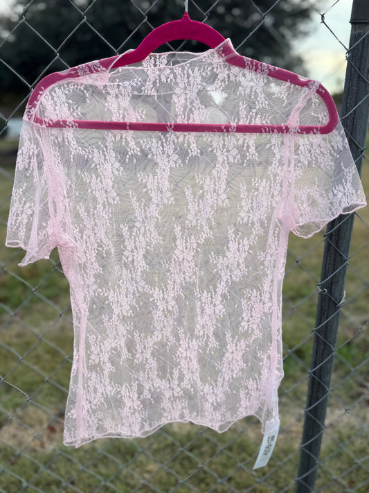 Light pink shortsleeve mesh