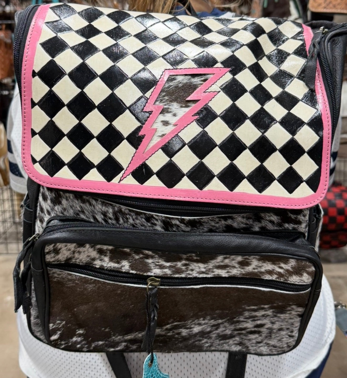 Pink Lightning Bolt Backpack