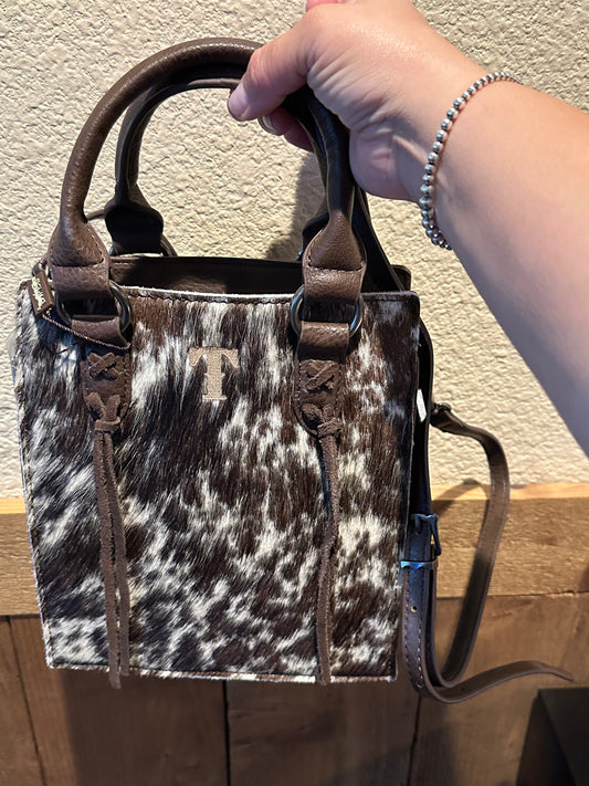 TRINITY RANCH HAIR-ON COWHIDE MINI CROSSBODY