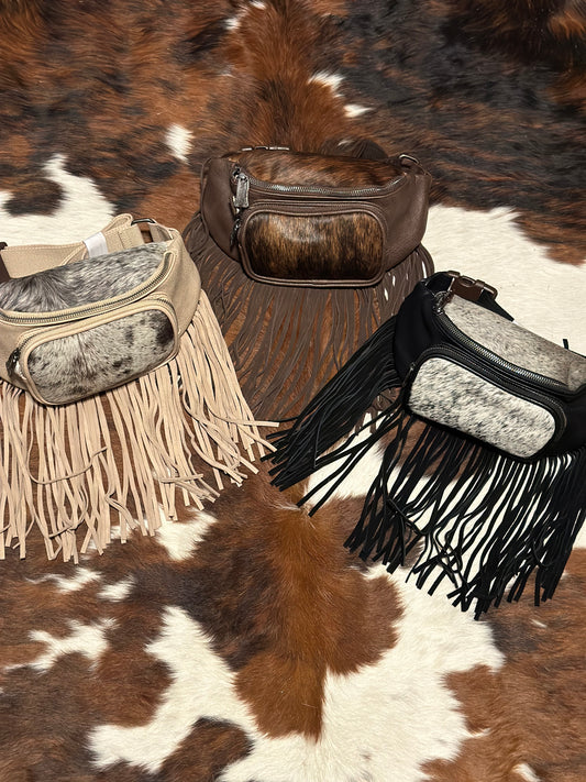 Cowhide Fringe Crossbody  bags